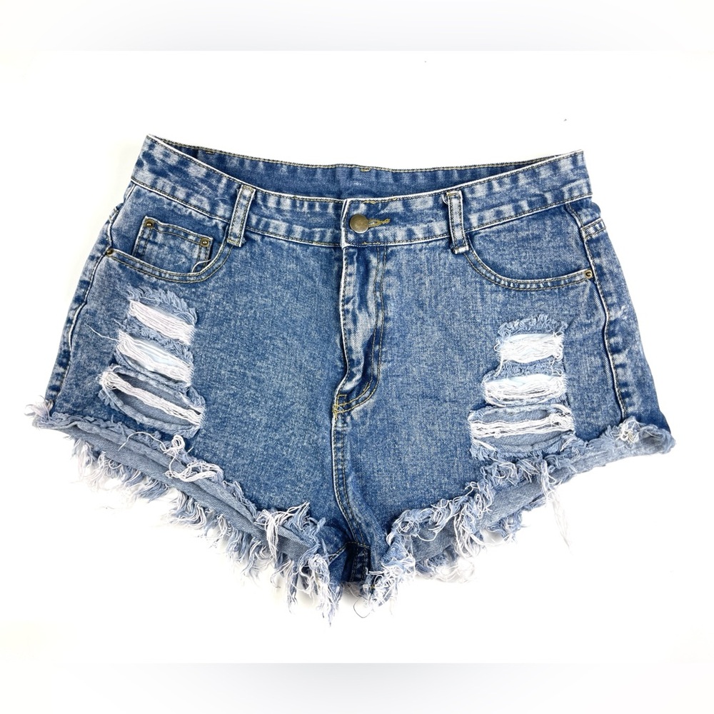Women’s SHEIN Cut Off Blue Jean Shorts Size Large